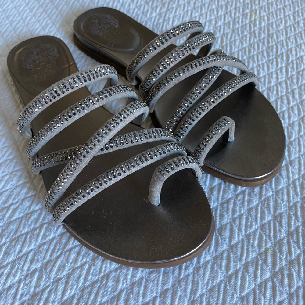 Vince Camuto silver embellished crystal sandals